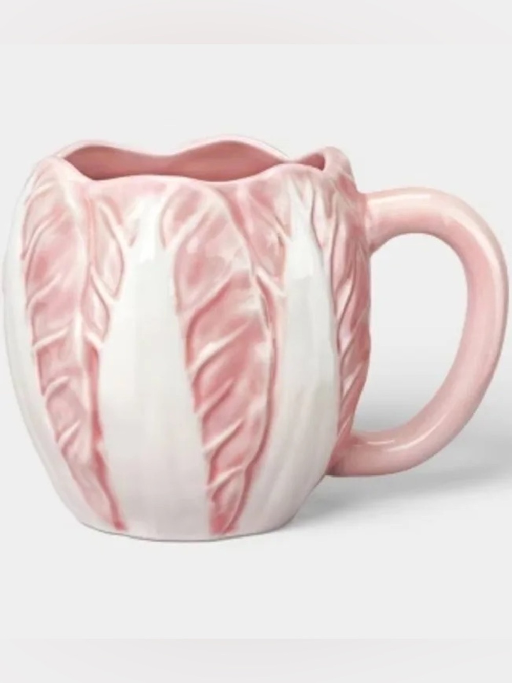 NEW Threshold Pink Radicchio Mug 15 oz Stoneware Textured Cabbage Coffee Cup